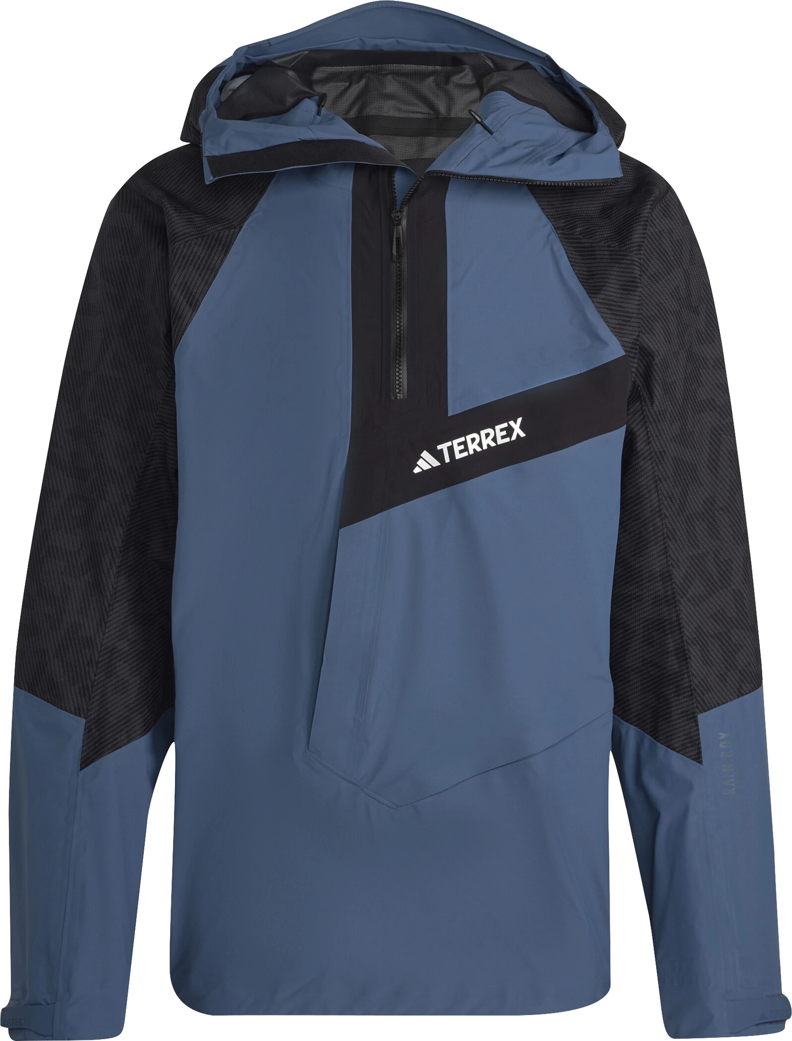 Adidas TERREX TRK Primeknit Rain Jacket Men, Blå/sort 1 Adidas TERREX TRK Primeknit Rain Jacket Men, Blå/sort
