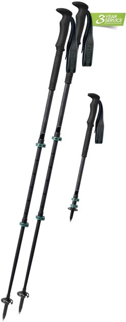 Komperdell Carbon C3 Pro Compact Trekking Poles, Sort