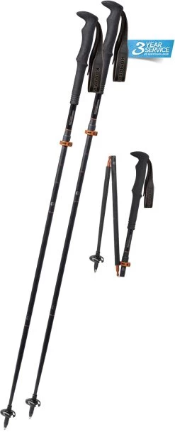 Komperdell Carbon FXP.4 Approach Vario Compact Trekkingst&aelig;nger, Sort