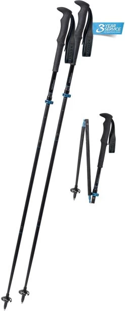 Komperdell Carbon FXP.4 Approach Vario Trekking Poles, Sort